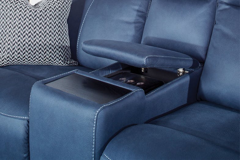 Wolgan 2 Seater Powered Recliner Sofa - Blue
