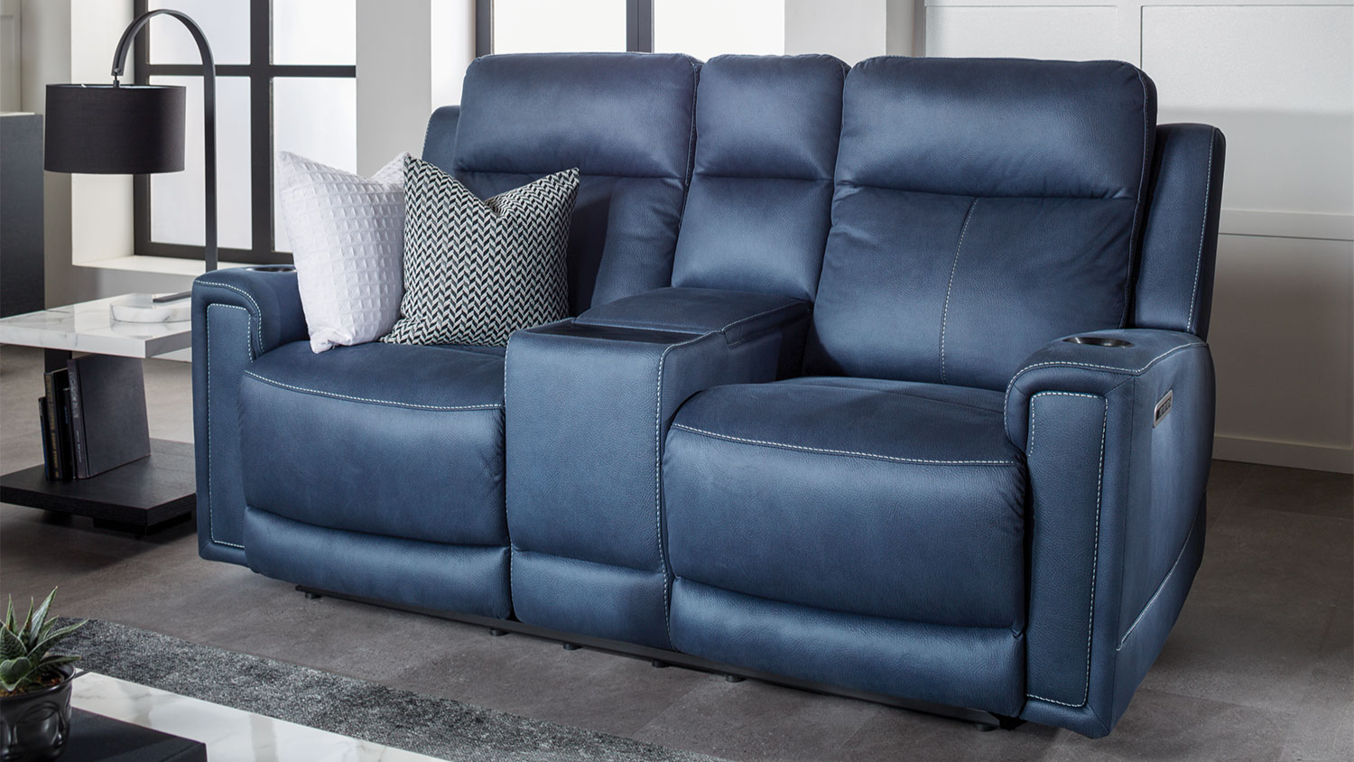 Wolgan 2 Seater Powered Recliner Sofa - Blue