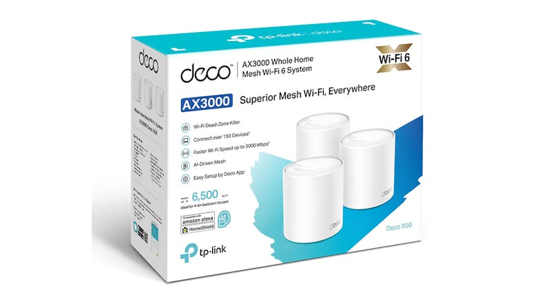 TP-Link Deco X50 AX3000 Whole Home Mesh Wi-Fi 6 System - 3 Pack