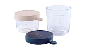Beaba Glass Jar 150ml & 250ml Twin Pack - Pink & Navy