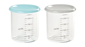 Beaba Tritan Food Jars 2 x 240ml - Blue/Grey
