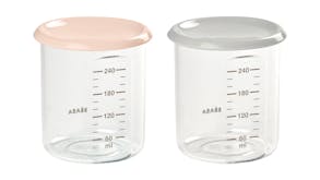 Beaba Tritan Food Jars 2 x 240ml - Pink/Grey