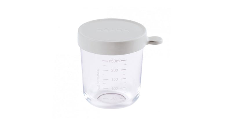 Beaba Glass Jar 250ml - Grey