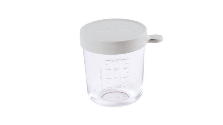 Beaba Glass Jar 250ml - Grey