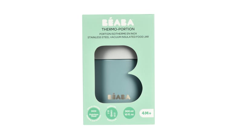 Beaba Stainless Steel Food Container 300ml - Light Mist/Eucalyptus Green