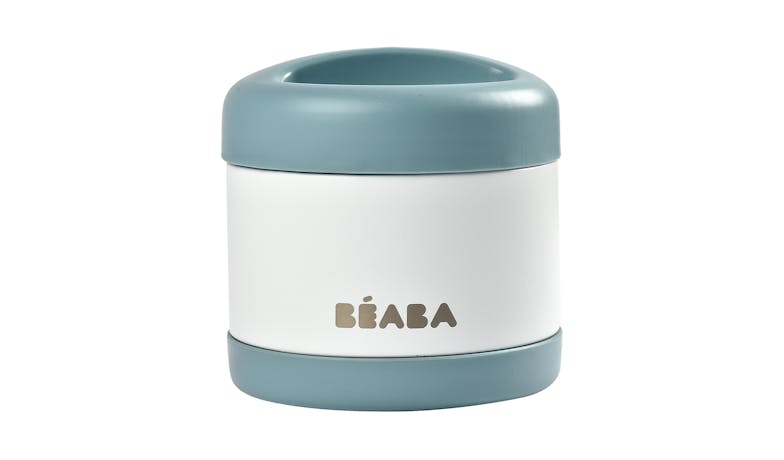 Beaba Stainless Steel Food Container 500ml - Baltic Blue/White