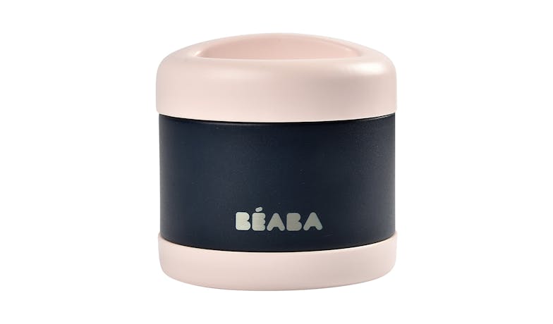 Beaba Stainless Steel Food Container 500ml - Light Pink/Night Blue