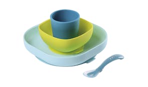 Beaba Silicone Suction Meal Set (4 Piece) - Blue