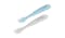 Beaba 1st Stage Silicone Spoon Travel Twin Set - Blue & Grey