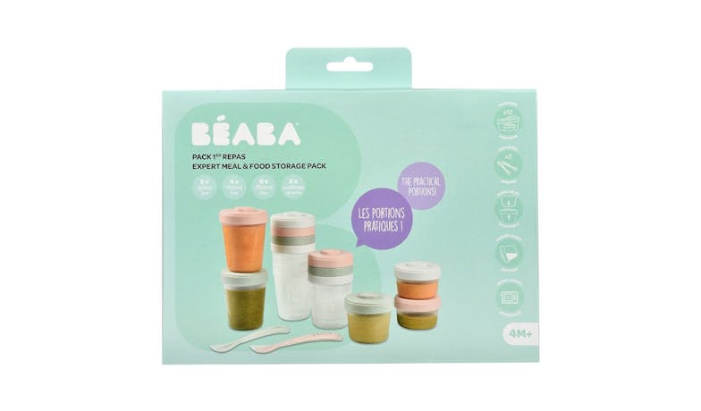 Beaba Stackable Food Jars Meal Set- Eucalyptus (2x90ml, 4x150ml & 6x250ml)