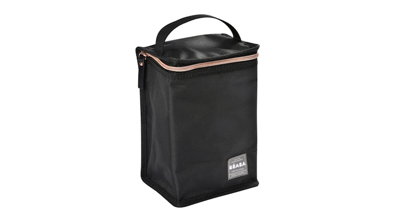 Beaba Isothermal Meal Pouch - Black/Pink Gold