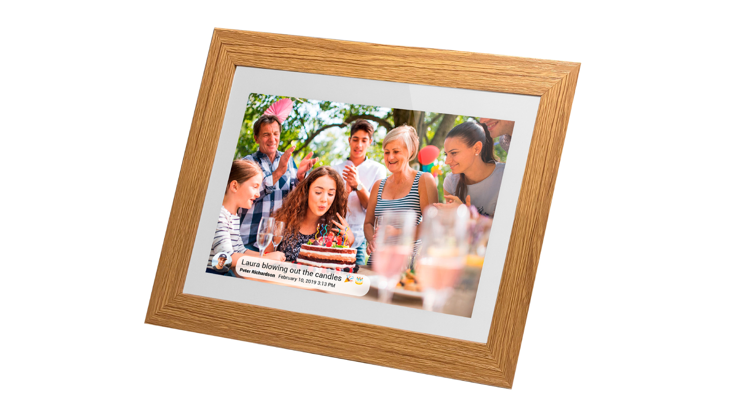Jackson Frameo 10.1" Digital Photo Frame White with Oak Frame