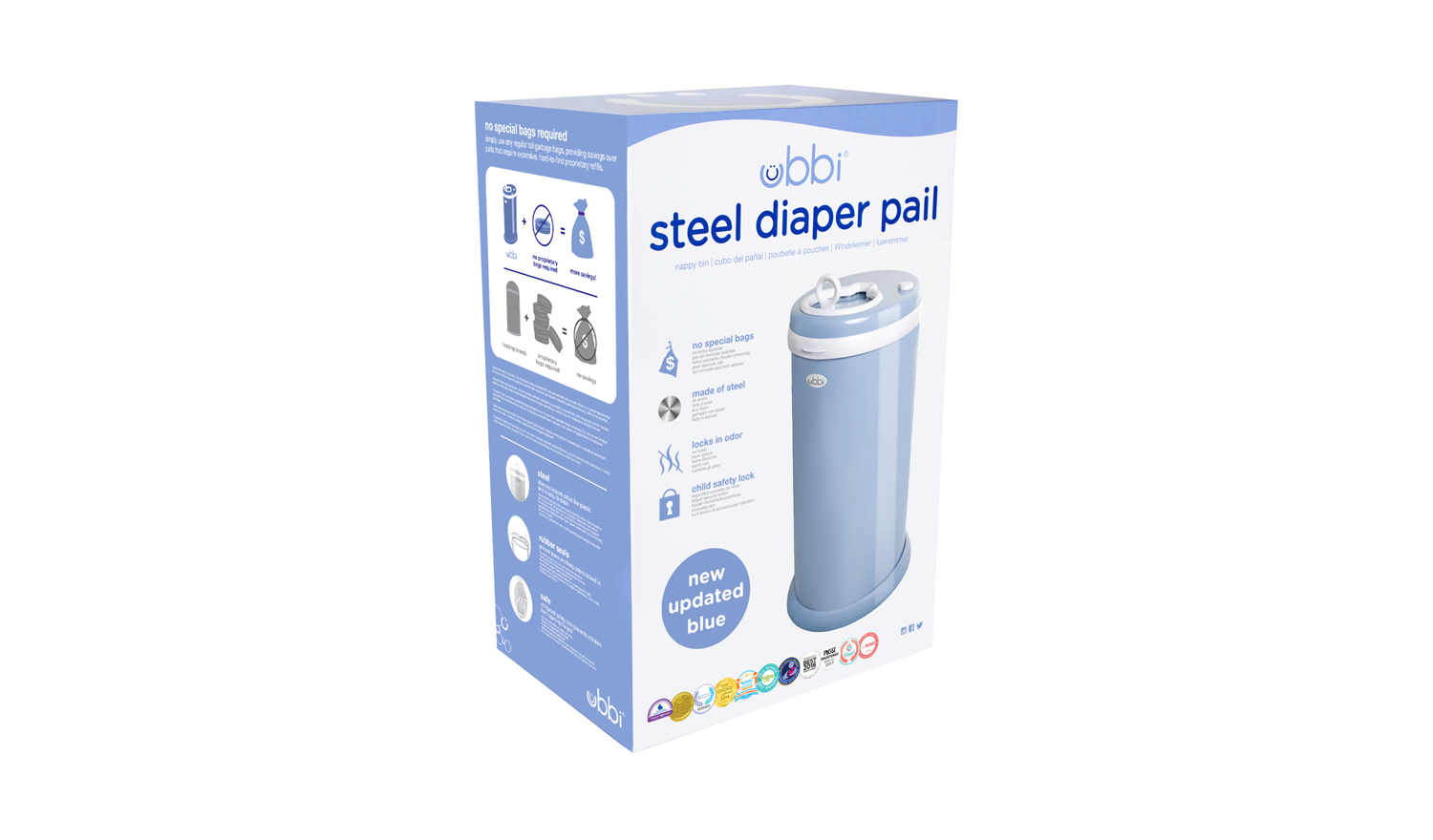 Ubbi Diaper Pail Cloudy Blue Harvey Norman New Zealand
