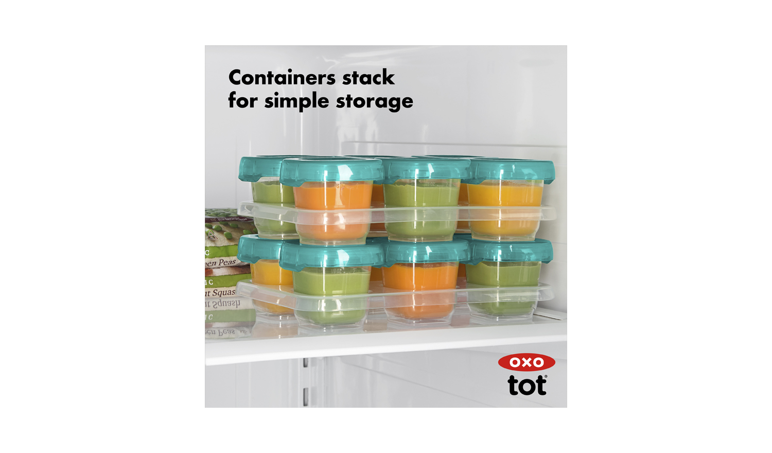 OXO Tot 2oz Baby Blocks Plastic Freezer Storage Containers Teal
