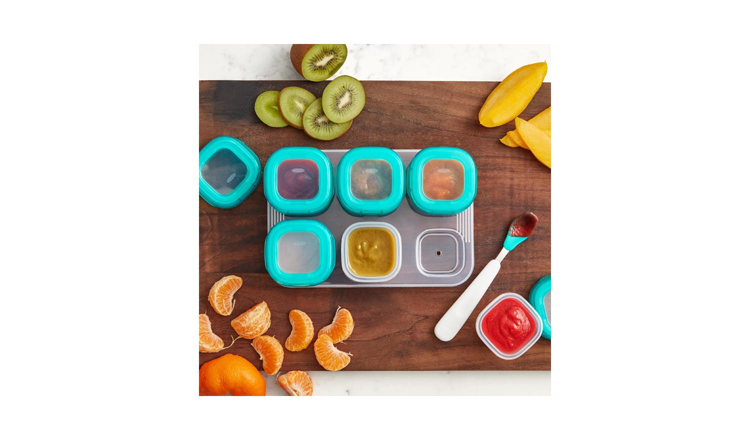 OXO Tot 2oz Baby Blocks Plastic Freezer Storage Containers - Teal