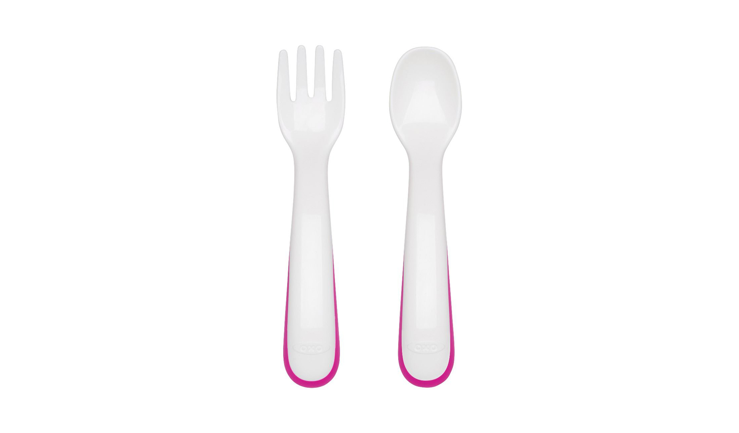 OntheGo Plastic Fork & Spoon Set with Travel Case Pink Harvey
