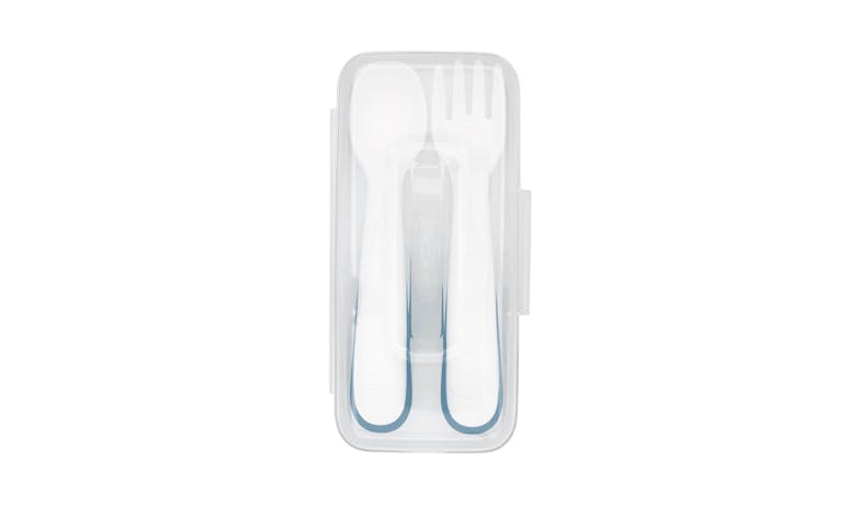 OXO Tot On-the-Go Plastic Fork & Spoon Set with Travel Case - Navy