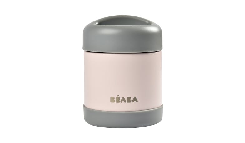 Beaba Stainless Steel Food Container 300ml - Dark Mist/Light Pink