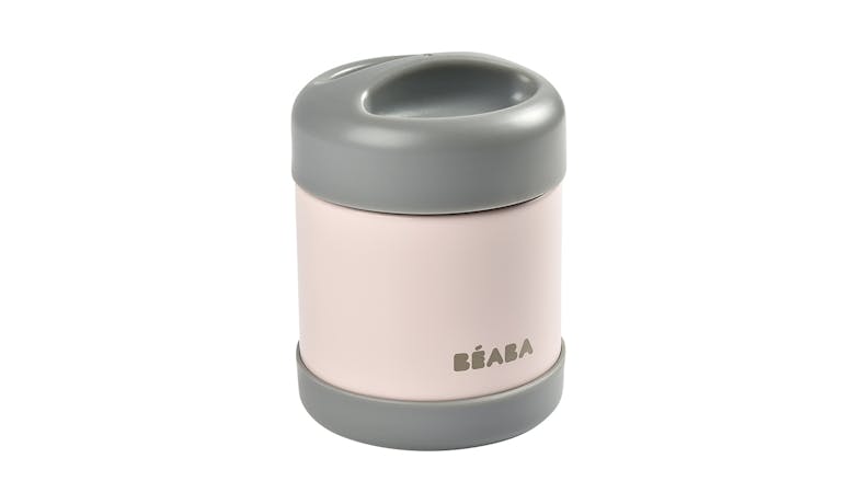 Beaba Stainless Steel Food Container 300ml - Dark Mist/Light Pink
