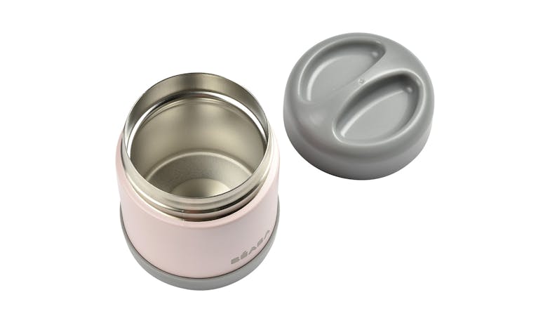 Beaba Stainless Steel Food Container 300ml - Dark Mist/Light Pink