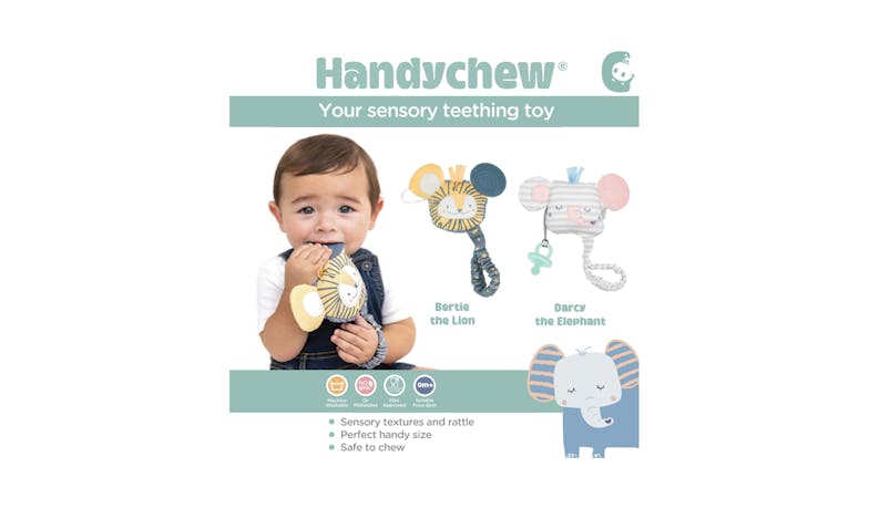 Cheeky Chompers Handychew Baby Teething Toy - Darcy the Elephant