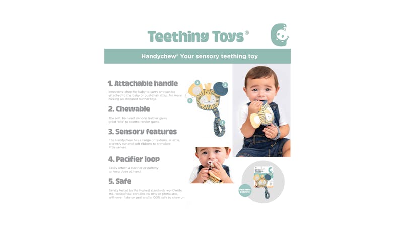 Cheeky Chompers Handychew Baby Teething Toy - Bertie the Lion