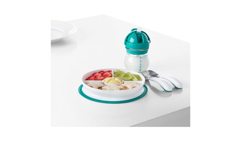 OXO Tot Stick & Stay Divided Plate - Teal