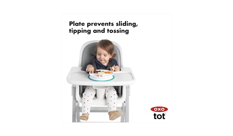 OXO Tot Stick & Stay Divided Plate - Teal