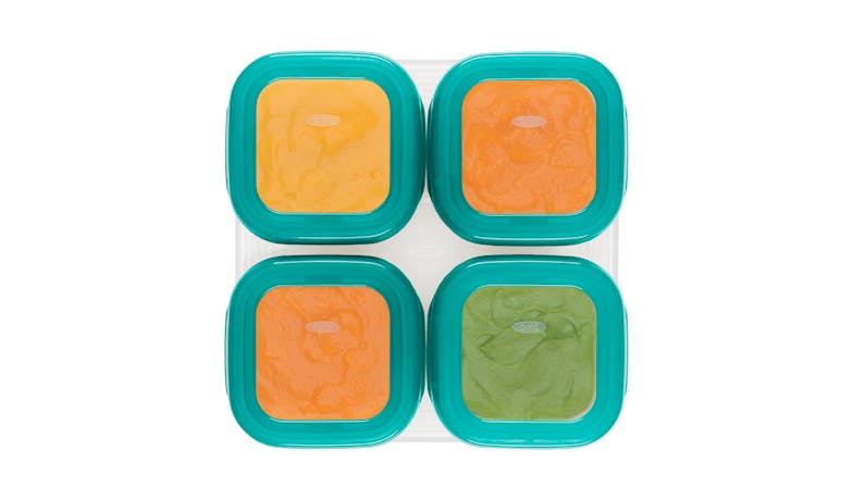 OXO Tot 4oz Baby Blocks Plastic Freezer Storage Containers - Teal