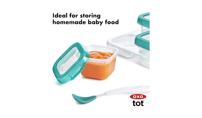 OXO Tot 4oz Baby Blocks Plastic Freezer Storage Containers - Teal