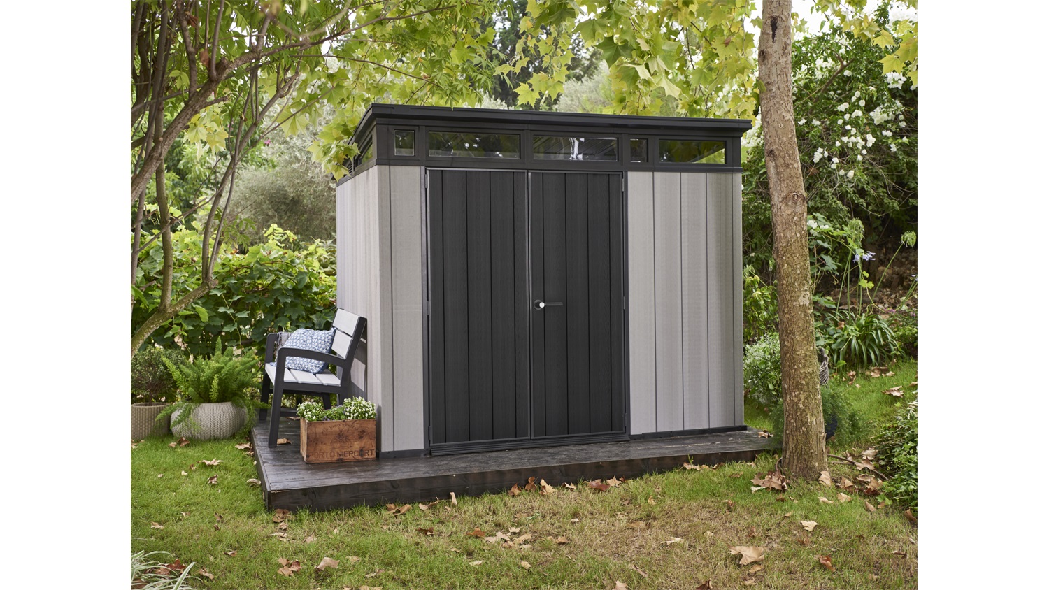 Keter Artisan 9x7 Garden Shed Deco Grey Harvey Norman New Zealand