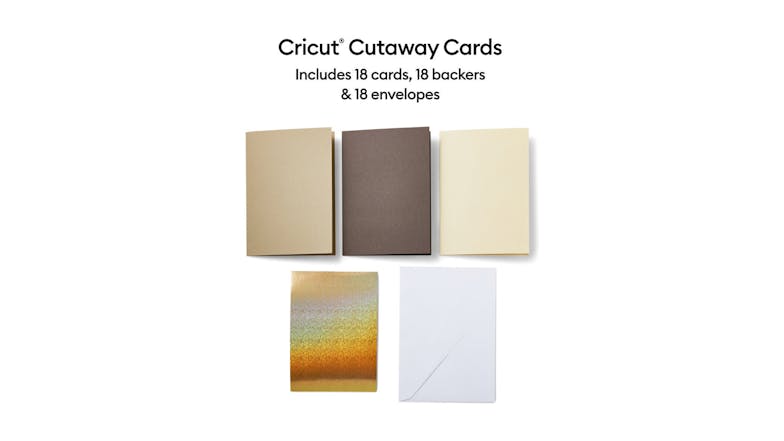 Cricut Cutaway Cards - Neutrals Sampler R10 (18 Cards)