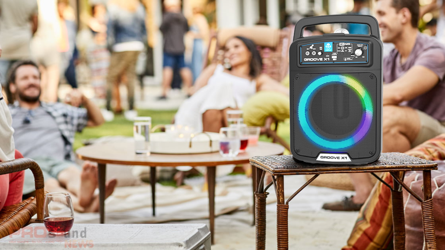 iDance GrooveX1 Portable Bluetooth Party Speaker with Mic