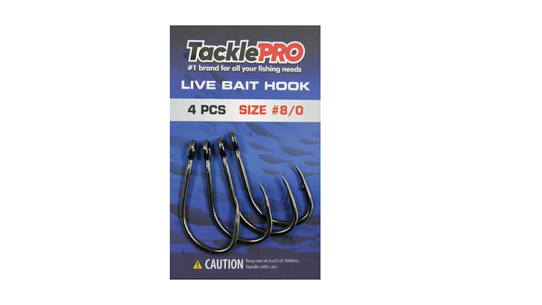 TacklePro Live Bait Hook #8/0 - 4 Piece