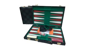 Puzzle & Game 18" Green Vinyl Backgammon Set