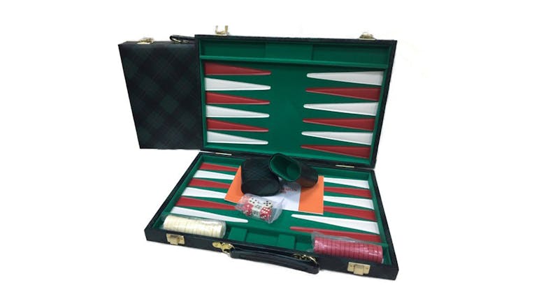 Puzzle & Game 18" Green Vinyl Backgammon Set