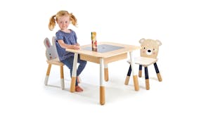 Tender Leaf Forest Wooden Table, Bear Chair and Rabbit Chair