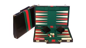 Puzzle & Game Black Red/Green Backgammon Set