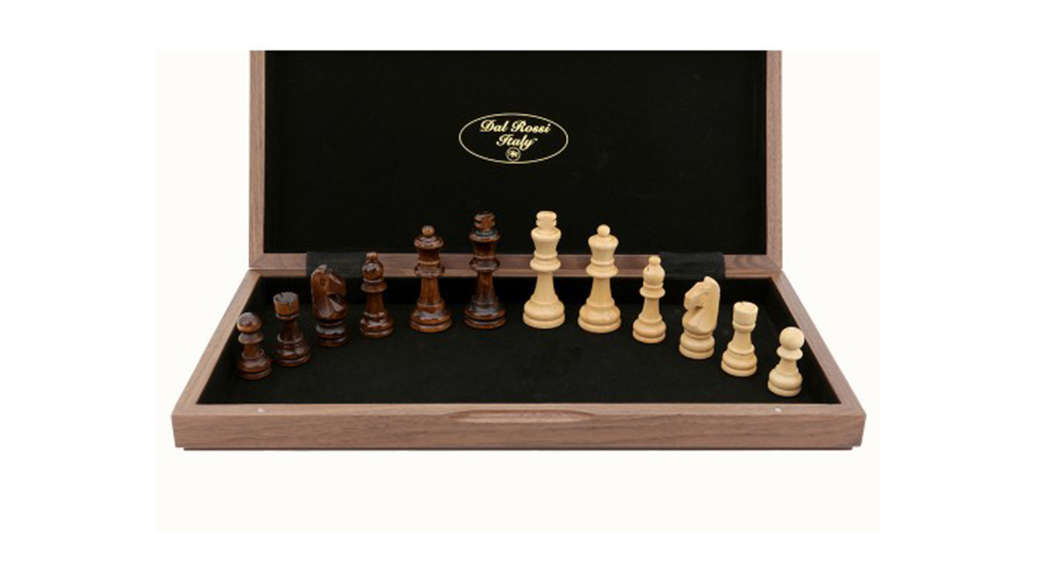 Dal Rossi 15" Walnut Chess Set Inlaid