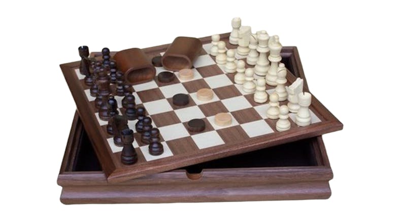 Dal Rossi 3-in-1 Chess/Checkers/Backgammon Set