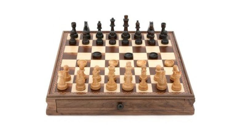 Dal Rossi Chess/Checkers Walnut Box