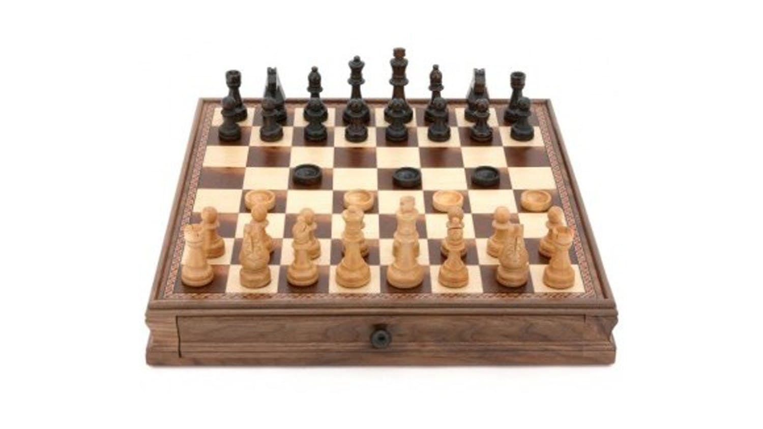 Dal Rossi Chess/Checkers Walnut Box