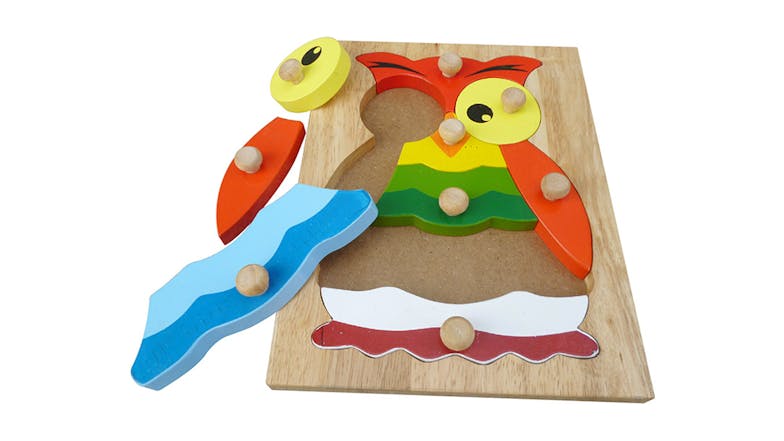 Qtoys Wooden Hooty Owl Knob Puzzle