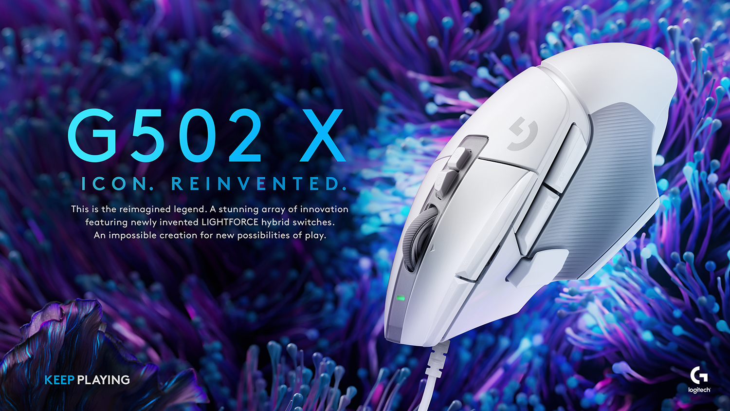 Logitech G502 X Gaming Mouse - White