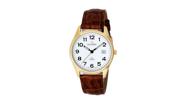 Olympic Gents IPG Watch - Brown Leather