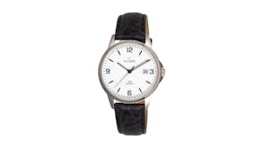 Olympic Titanium White Dial Watch - Leather Strap