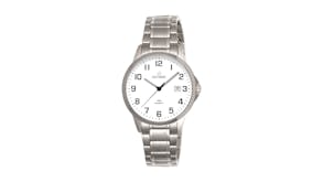 Olympic Stainless Steel White Dial Watch - Bracelet Band