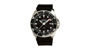 Olympic Aquanaut Stainless Steel Black Divers Watch - Black PU Band