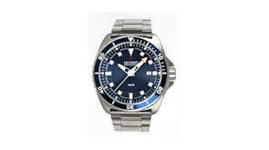 Olympic Aquanaut Stainless Steel Blue Dial Watch - Metal Band