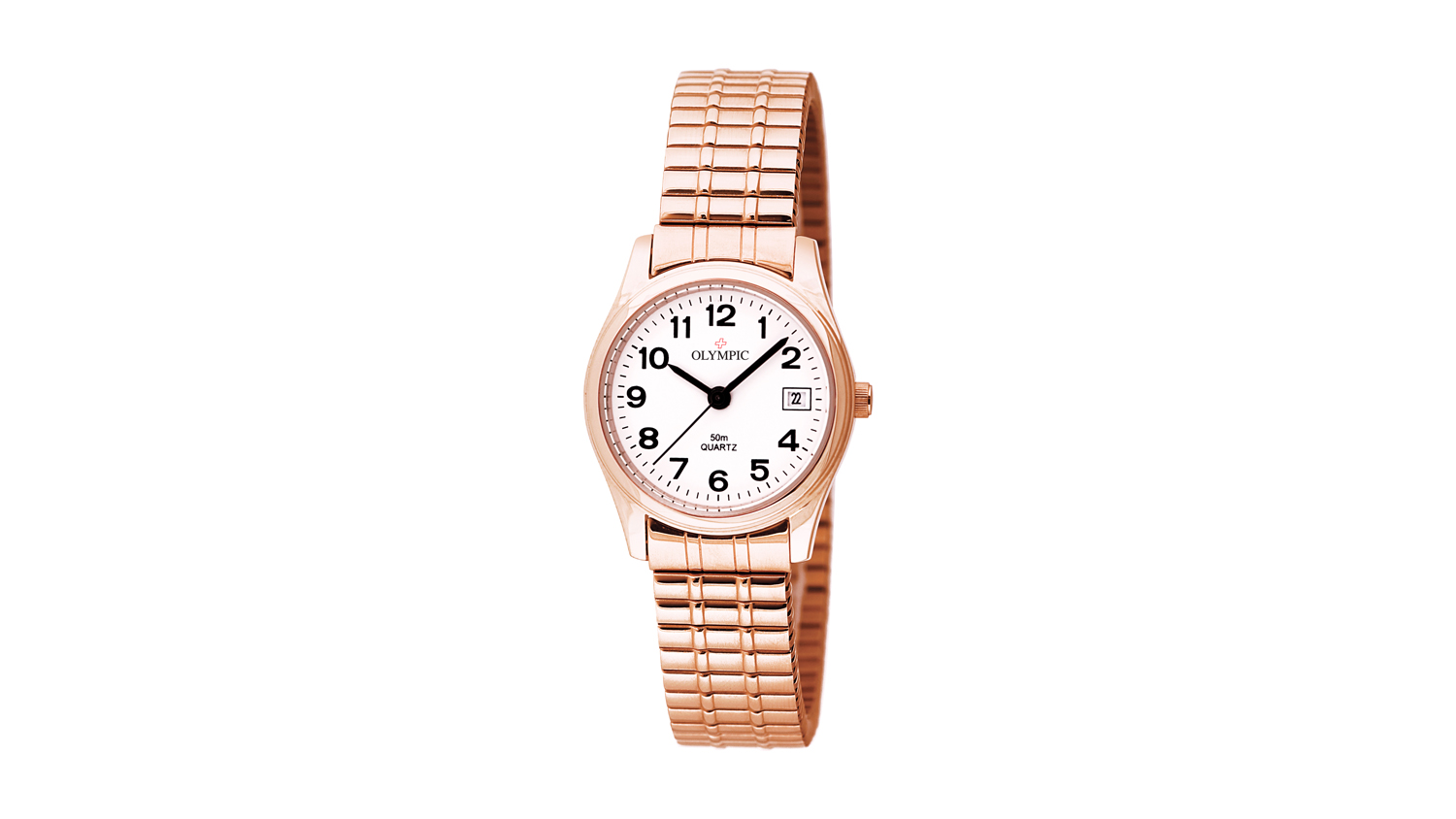 Olympic Ladies Large Rose IPG Watch - Expanding Band